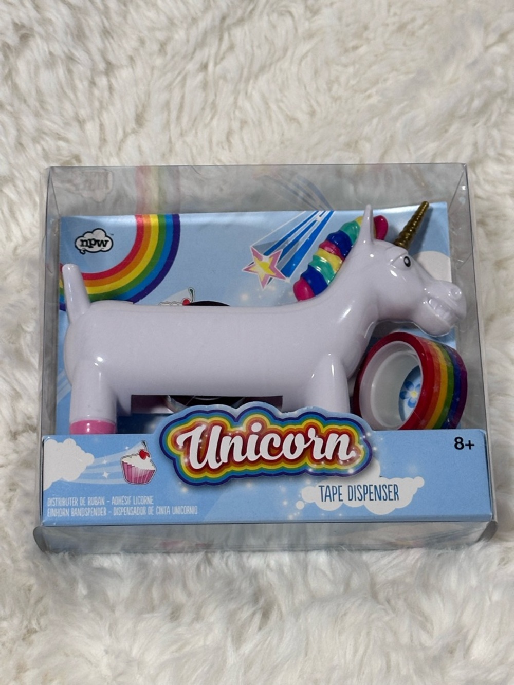 Unicorn Tape Dispenser + 2 Rolls Rainbow Tape!
